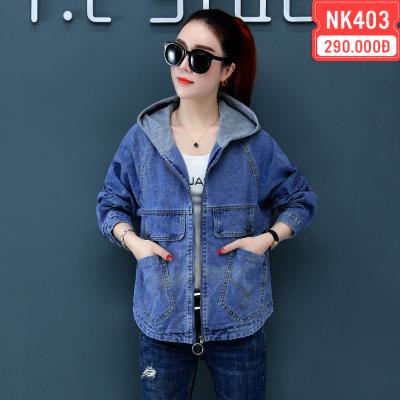 ÁO KHOÁC JEAN PHỐI NÓN XÁM - NK403